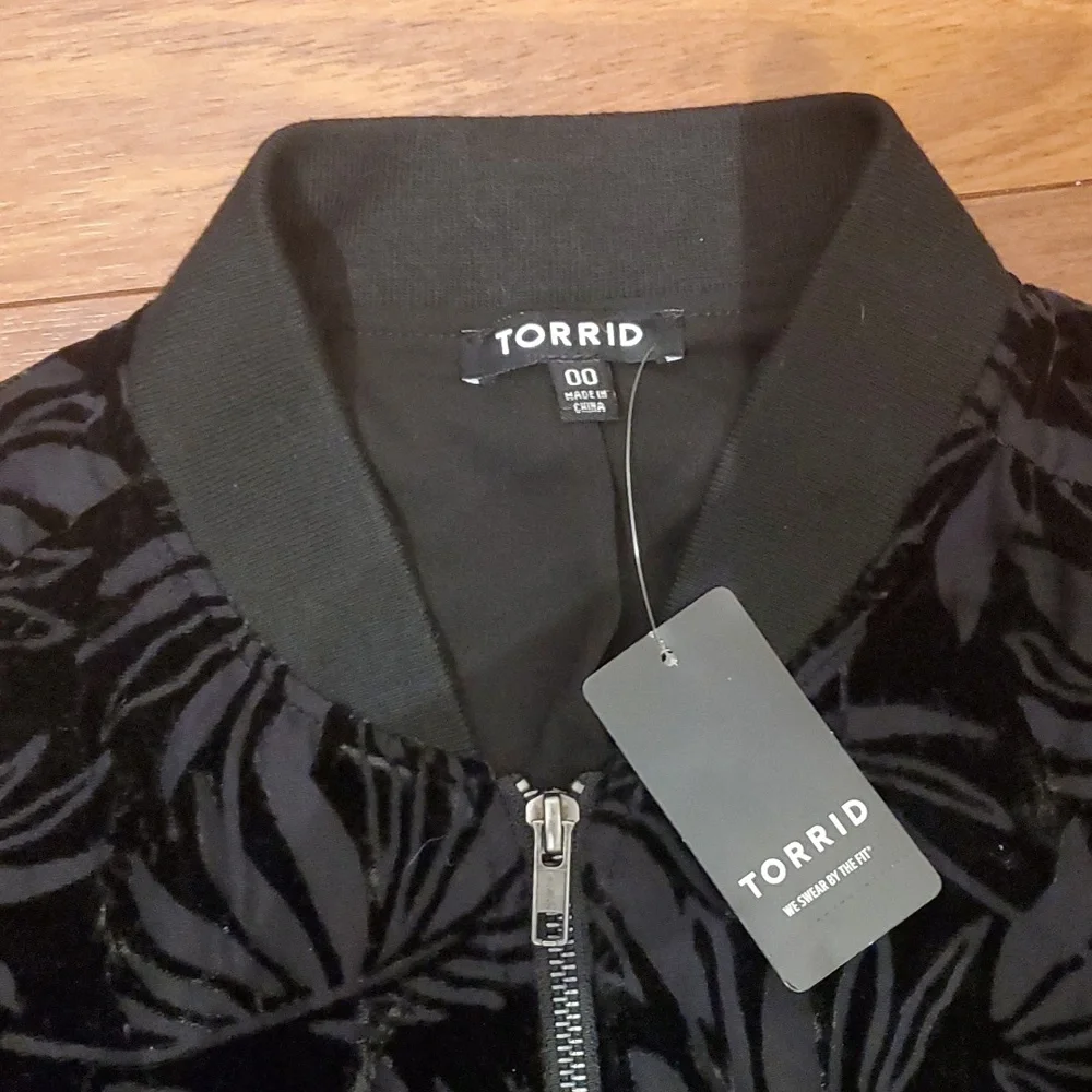Burout Velvet Bomber jacket - Picture 2 of 3